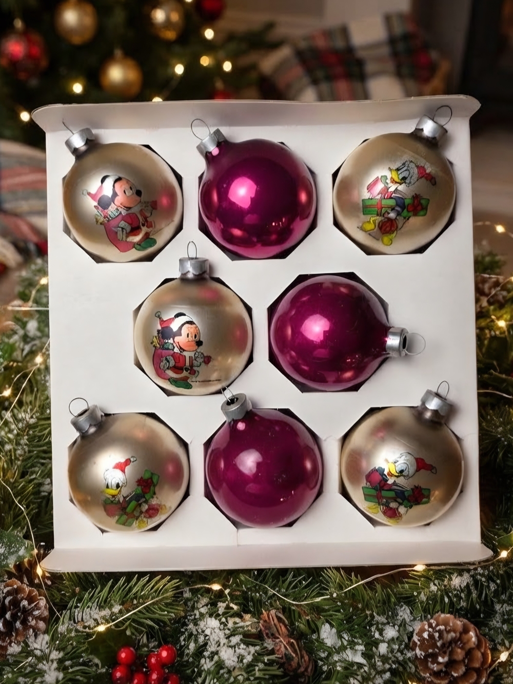 Disney Holiday Glass Ornament Set